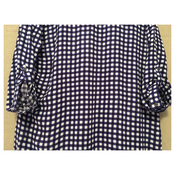 SOLD Grand & Greene Blue & white checkered Blouse - Picture 7 of 7